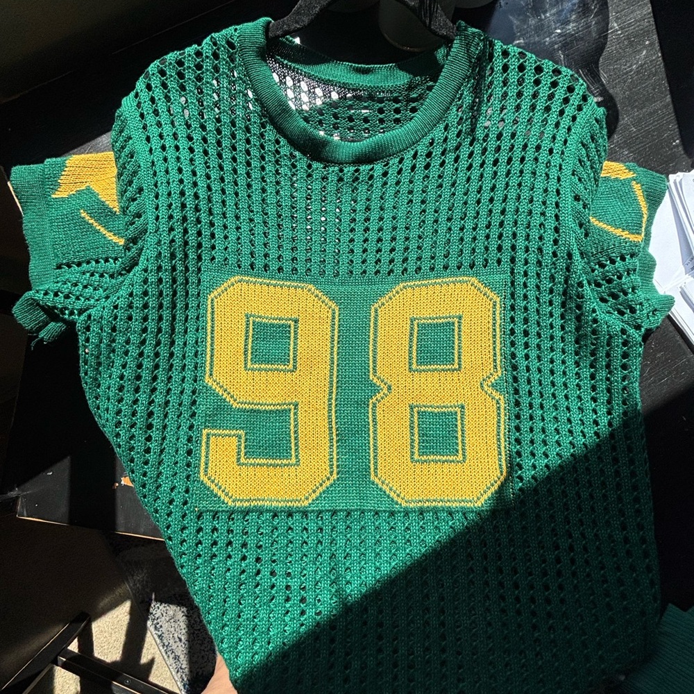 Green and Yellow adult knitted Jersey